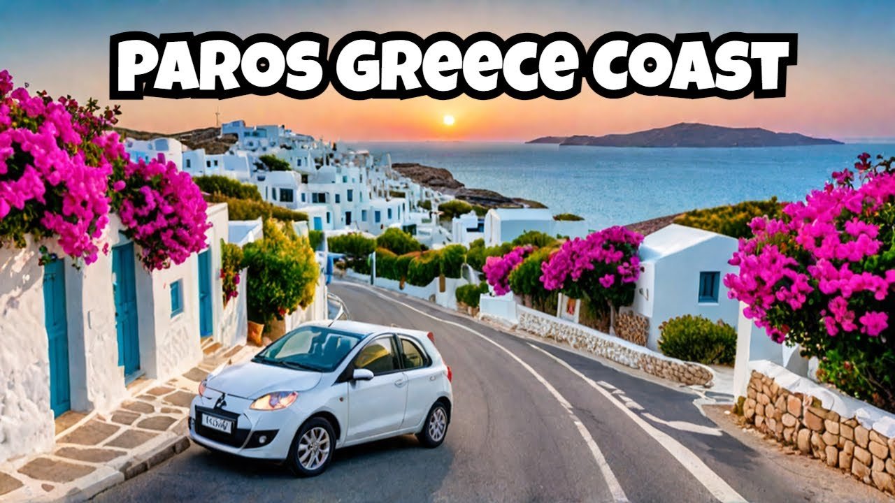 Driving Along the Coast of Paros, Greece