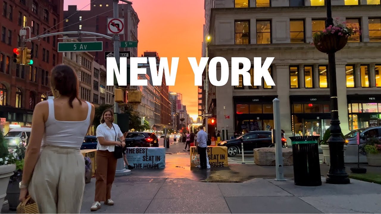 New York City Sunset Walk 2024 – Manhattan 4K NYC Walk – Union Square to Herald Square via Broadway