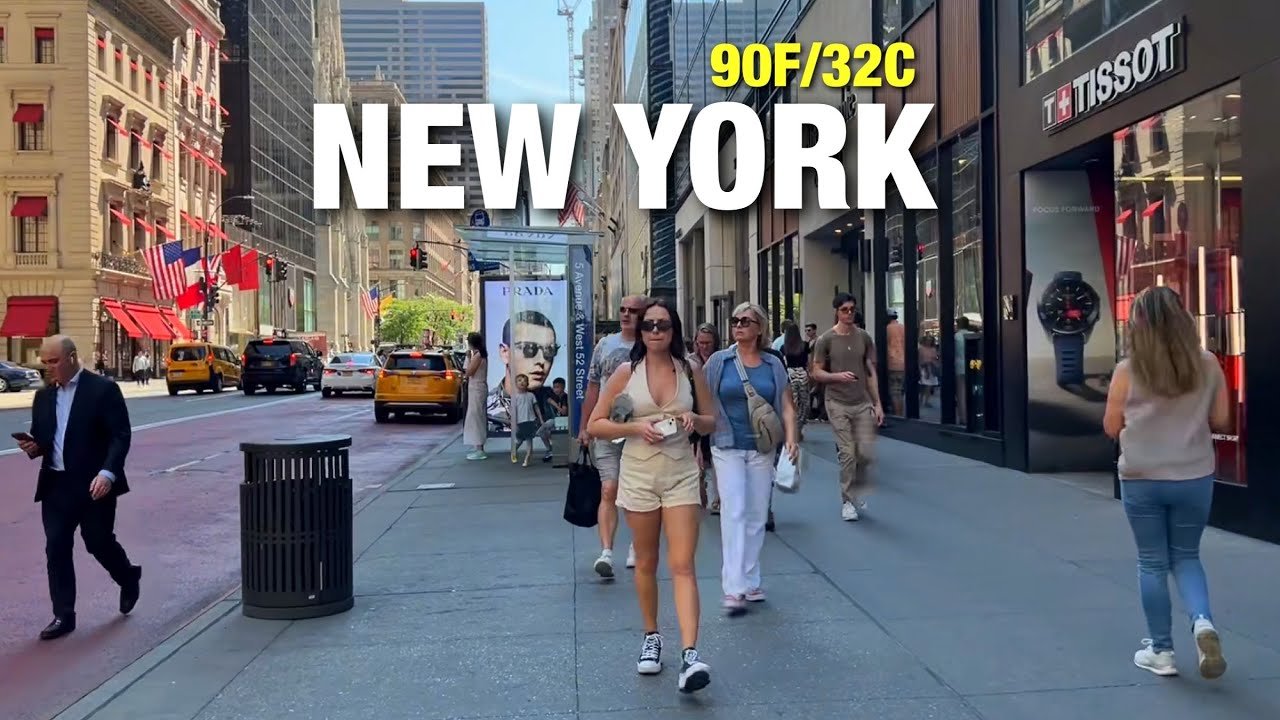 NYC LIVE Midtown Manhattan Heat Wave, Central Park, Times Square, 5th Avenue (June 18, 2024)